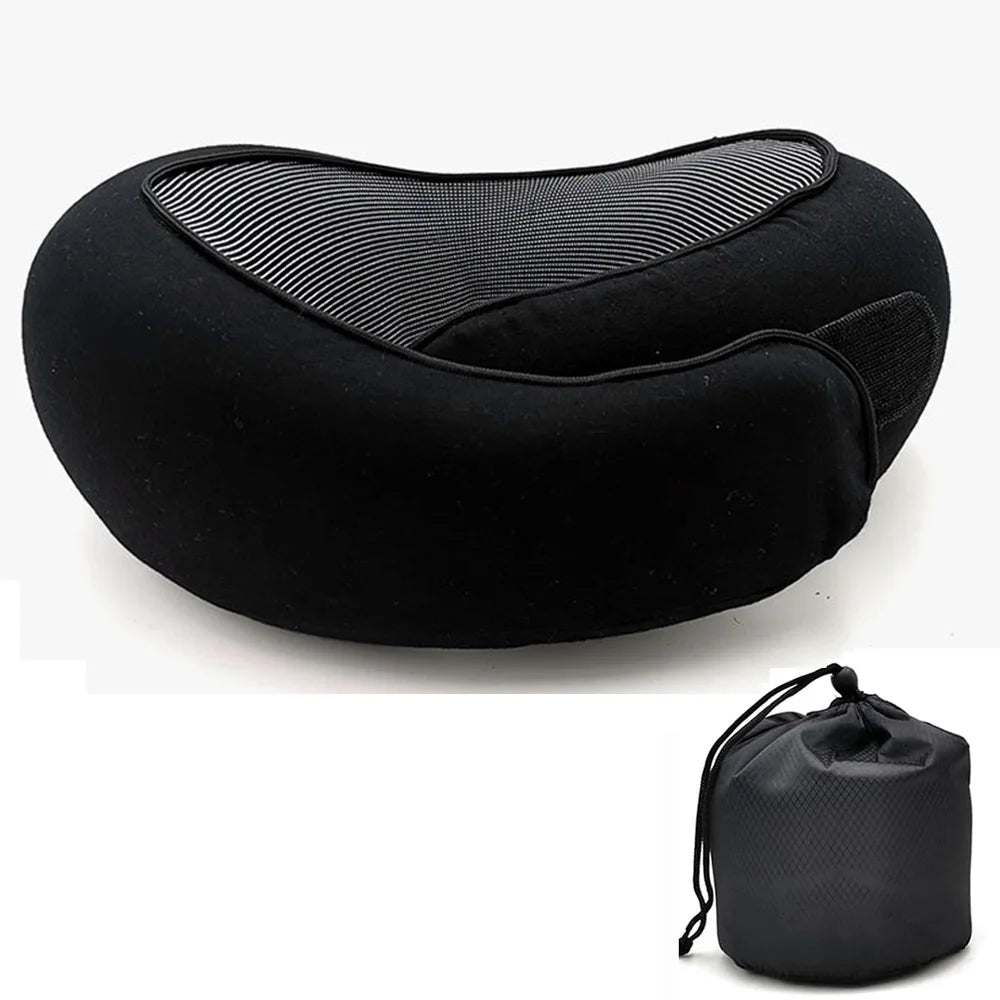 U-Shaped Memory Foam Travel Pillow - Adjustable Neck Support