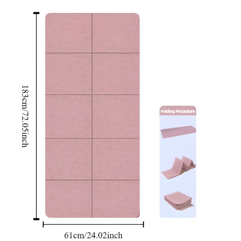 Foldable Non-Slip TPE Yoga Mat for Fitness and Pilates