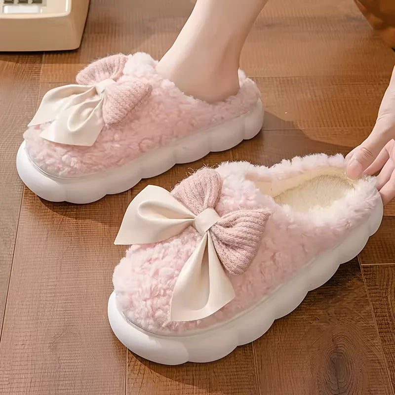 Women's warm winter fur slippers