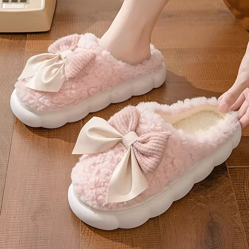 Women's warm winter fur slippers