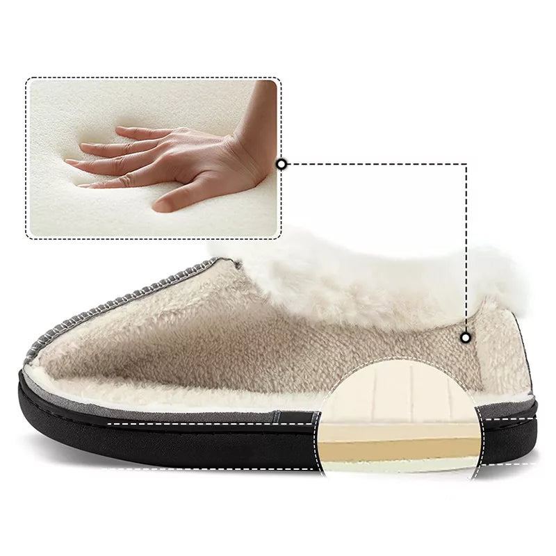 Plush house slippers with thick sole