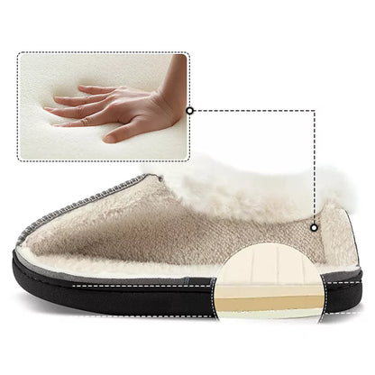 Plush house slippers with thick sole