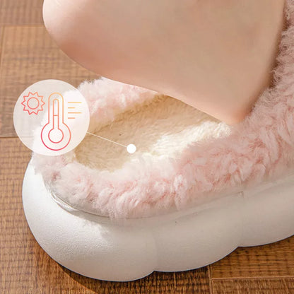 Women's warm winter fur slippers