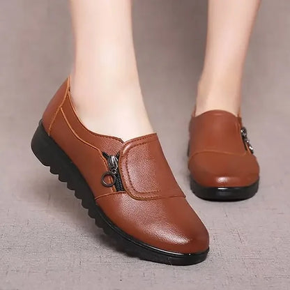 Women's genuine leather slip-on shoes