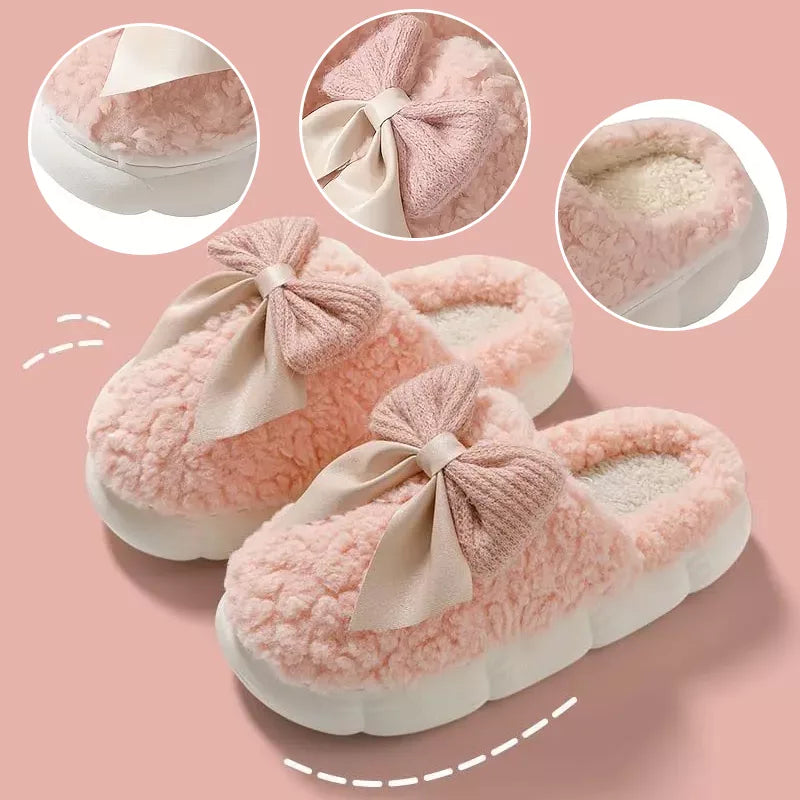 Women's warm winter fur slippers