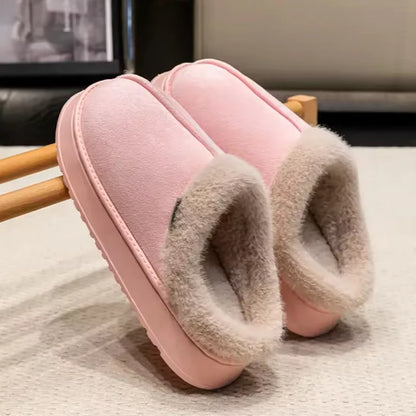 Warm and soft women's slippers with thick sole