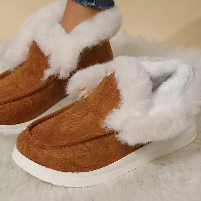 Women's Suede Lined Ankle Boots for Winter