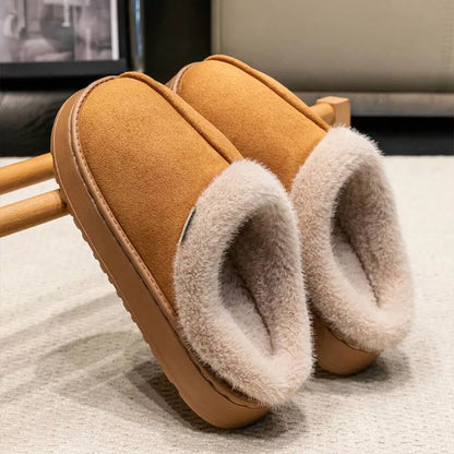 Warm and soft women's slippers with thick sole