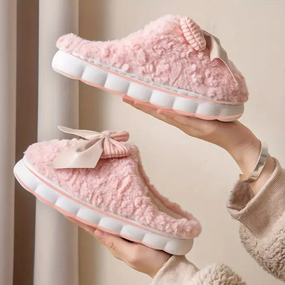 Women's warm winter fur slippers