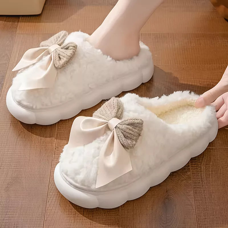 Women's warm winter fur slippers