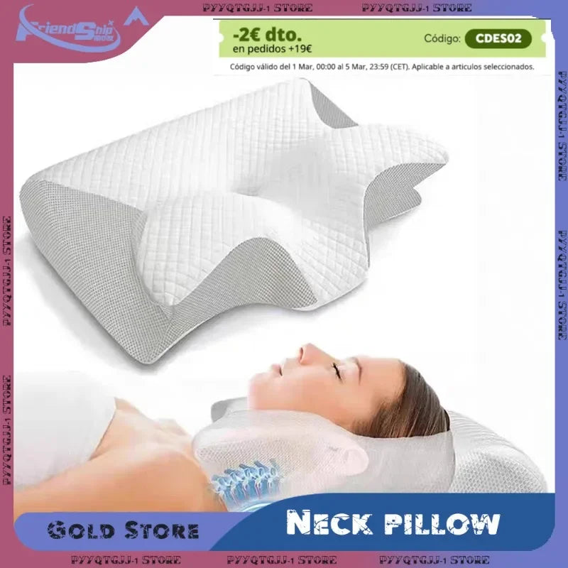 Ergonomic Orthopedic Cervical Pillow in Butterfly Shape Memory Foam