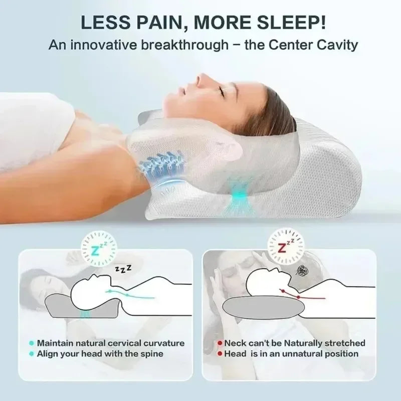 Ergonomic Orthopedic Cervical Pillow in Butterfly Shape Memory Foam