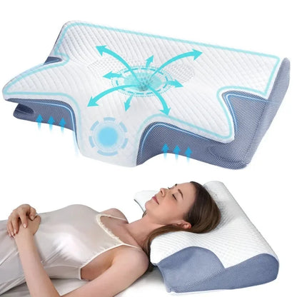 Ergonomic Orthopedic Cervical Pillow in Butterfly Shape Memory Foam
