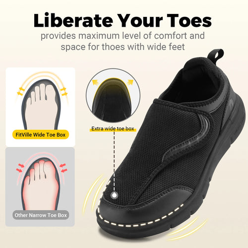 Men's Extra Wide Orthopedic Shoes with Comfort Orthopedic Insoles