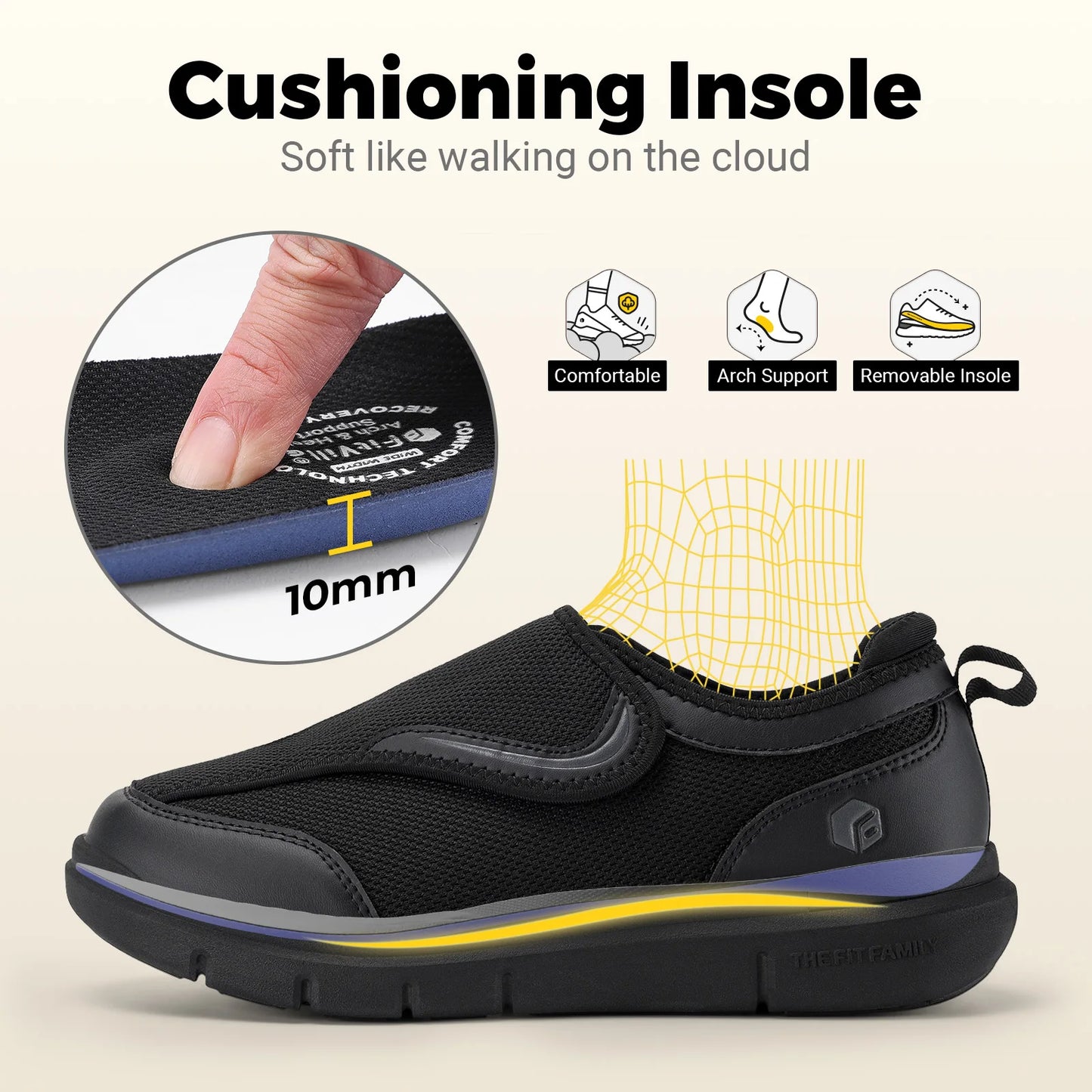 Men's Extra Wide Orthopedic Shoes with Comfort Orthopedic Insoles