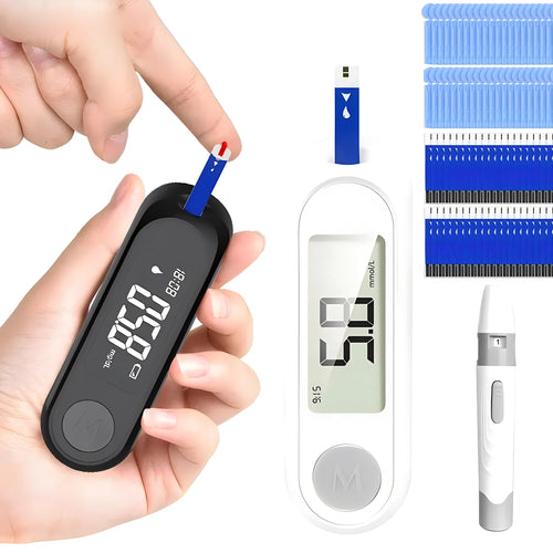 Portable Glucometer for Blood Glucose Monitoring with 50 Test Strips and Lancets – Quick Tests and Accurate Results