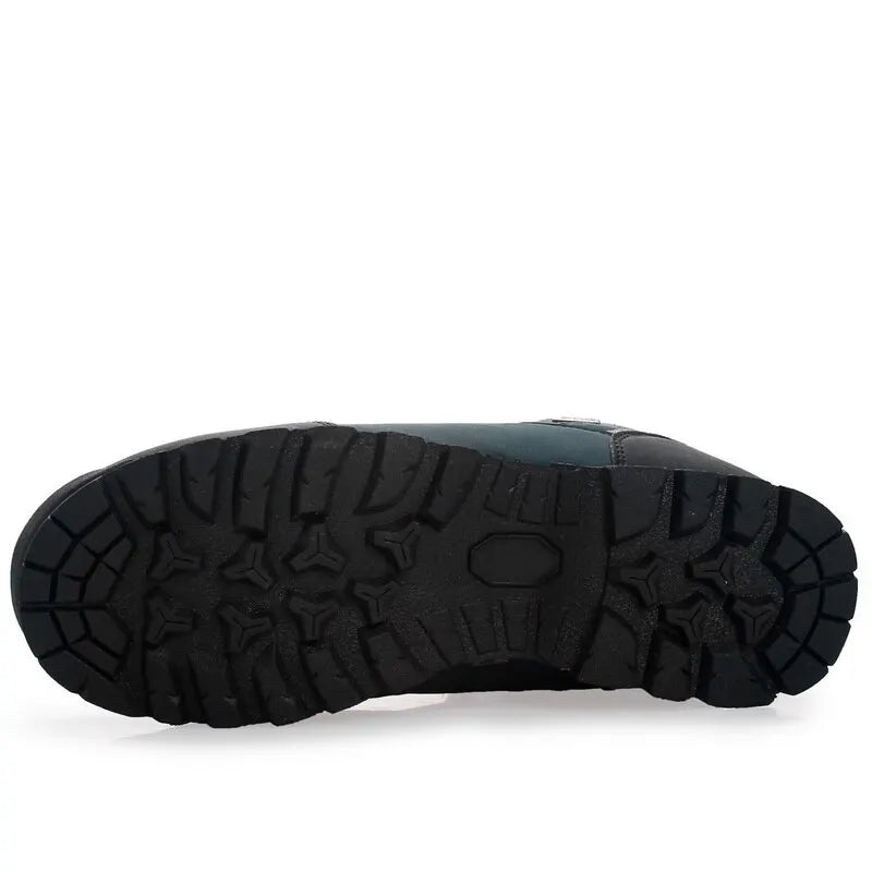 Men's Trekking Shoes - Leather Mountain Boots for Hiking and Mountaineering