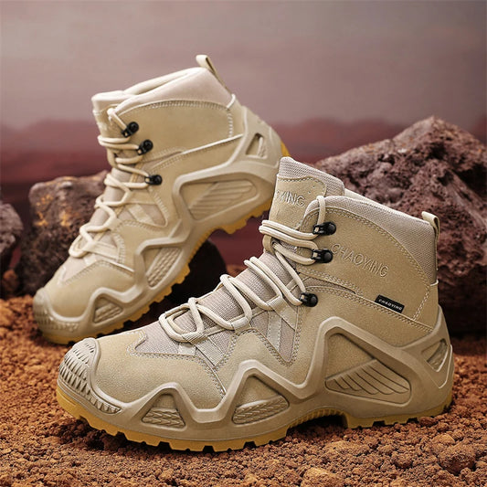 Men's Waterproof Tactical Boots for Hiking and Training with Non-Slip Soles