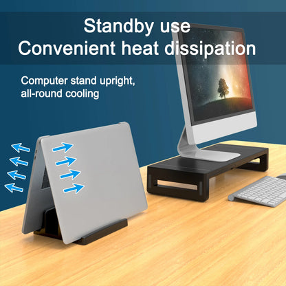 Universal Vertical Laptop Stand with 3 Slots for MacBook and Tablet