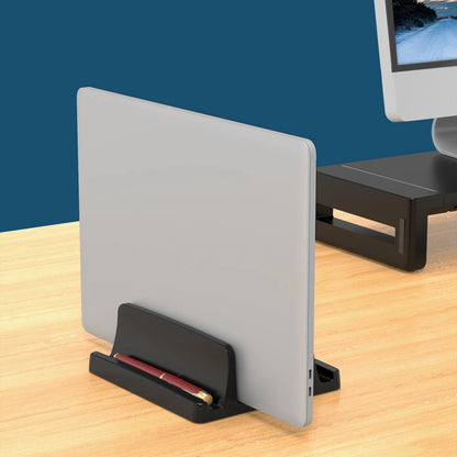 Universal Vertical Laptop Stand with 3 Slots for MacBook and Tablet
