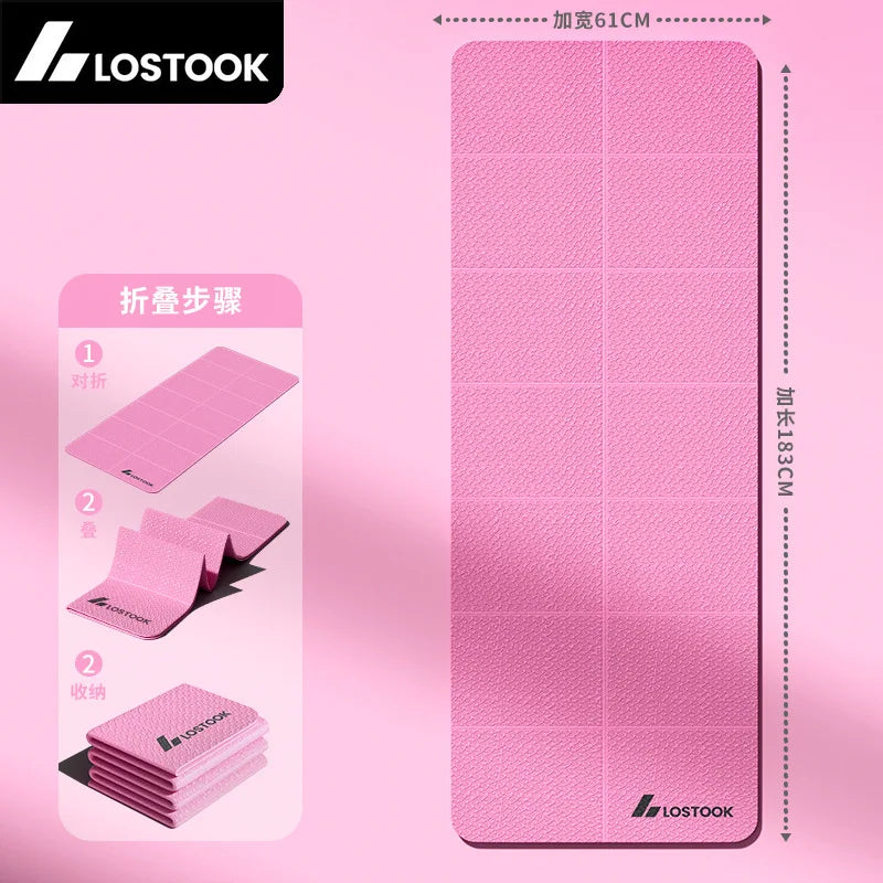 Extra Wide Foldable Non-Slip Yoga Mat for Fitness and Pilates