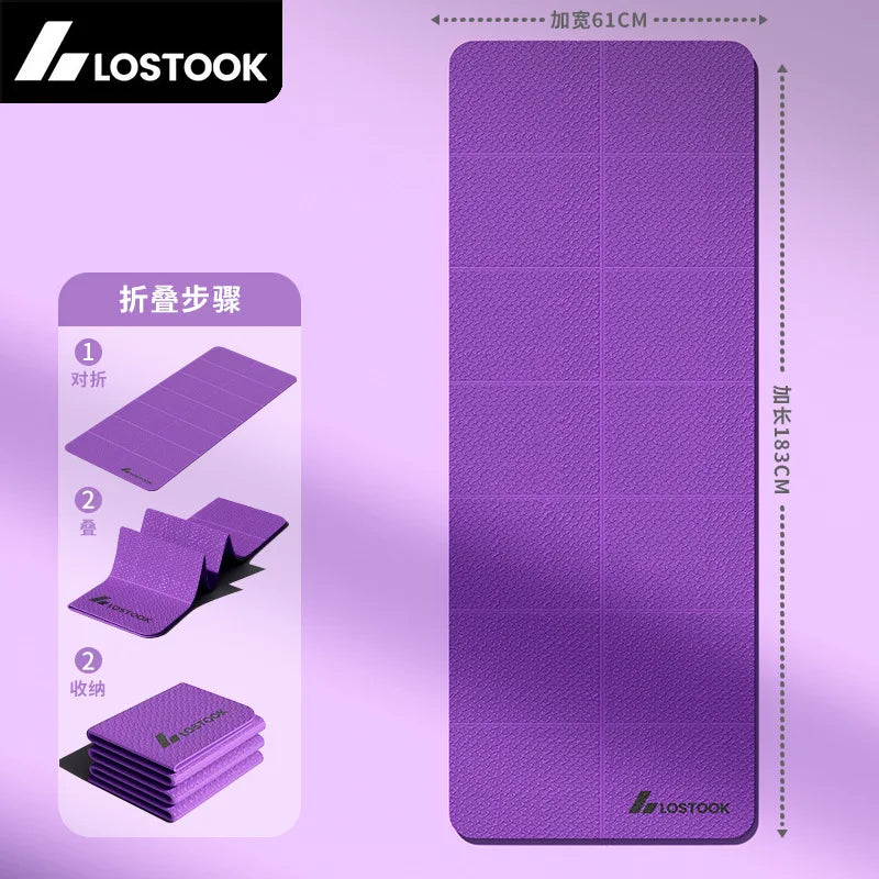 Extra Wide Foldable Non-Slip Yoga Mat for Fitness and Pilates