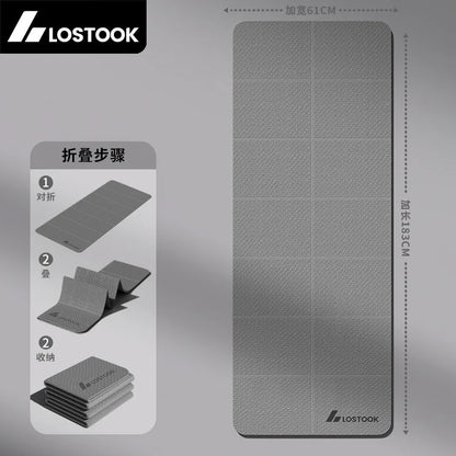 Extra Wide Foldable Non-Slip Yoga Mat for Fitness and Pilates