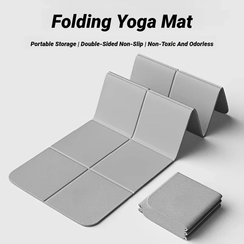 Foldable Non-Slip TPE Yoga Mat for Fitness and Pilates