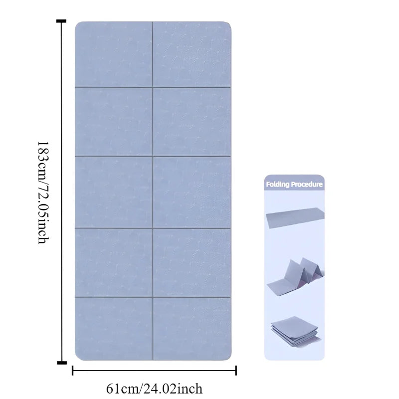 Foldable Non-Slip TPE Yoga Mat for Fitness and Pilates