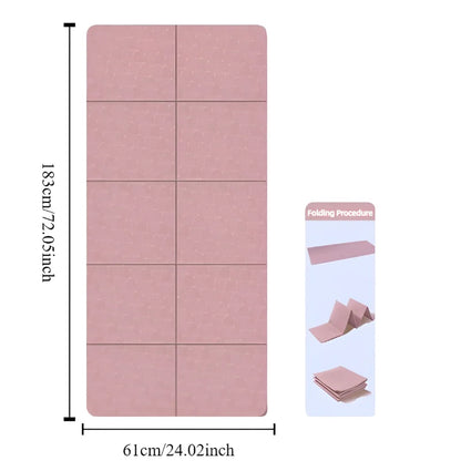 Foldable Non-Slip TPE Yoga Mat for Fitness and Pilates