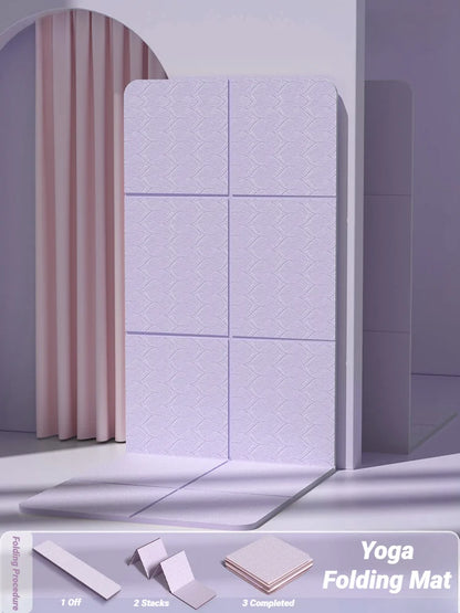 Foldable Eco-Friendly Non-Slip Yoga Mat for Fitness and Pilates 183x61 cm