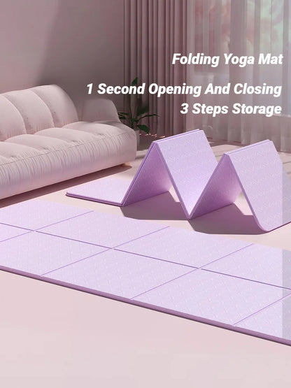 Foldable Eco-Friendly Non-Slip Yoga Mat for Fitness and Pilates 183x61 cm