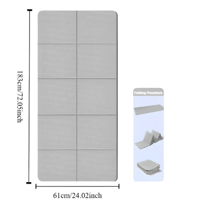 Foldable Eco-Friendly Non-Slip Yoga Mat for Fitness and Pilates 183x61 cm