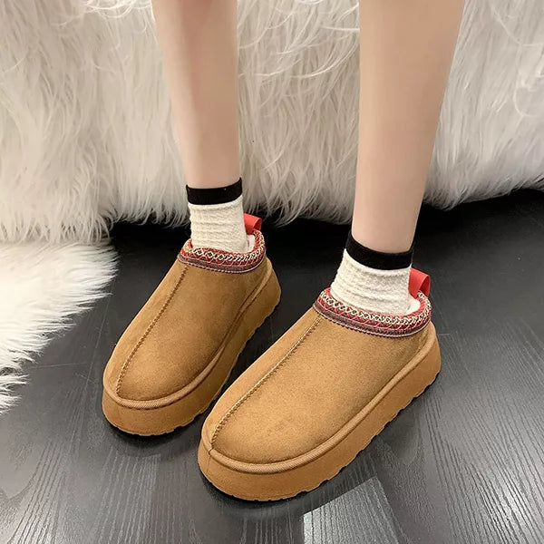 Women's Warm Wool Slippers with Platform Shoes