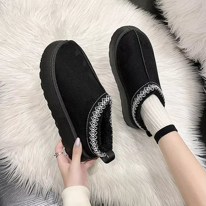 Women's Warm Wool Slippers with Platform Shoes