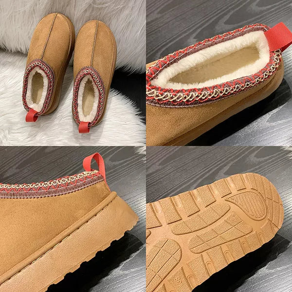 Women's Warm Wool Slippers with Platform Shoes