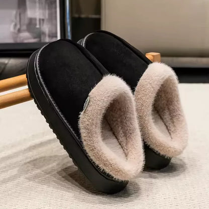 Warm and soft women's slippers with thick sole