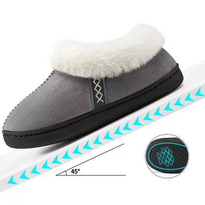 Plush house slippers with thick sole