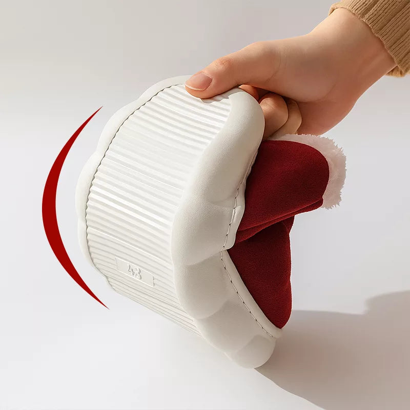 Winter plush slippers with thick sole