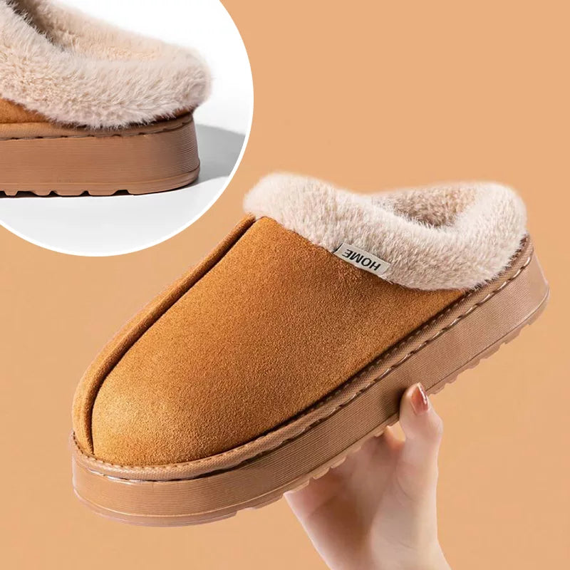 Warm and soft women's slippers with thick sole