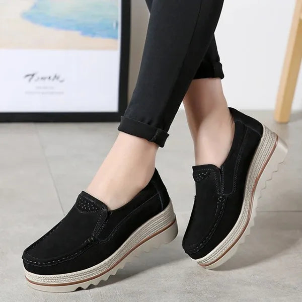 Women's Orthopedic Suede Leather Shoes for Wide Feet