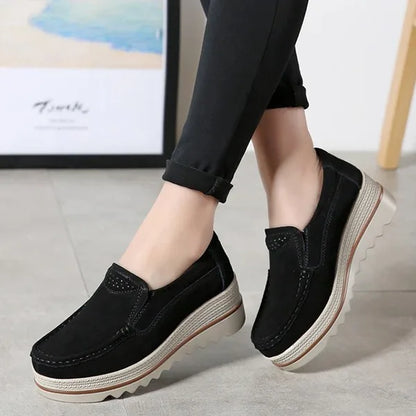 Women's Orthopedic Suede Leather Shoes for Wide Feet