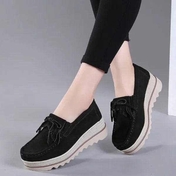 Women's Orthopedic Suede Leather Shoes for Wide Feet