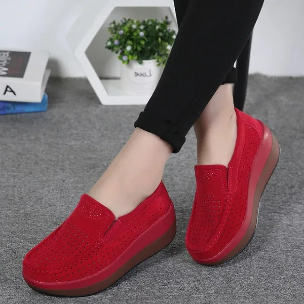 Women's Orthopedic Suede Leather Shoes for Wide Feet