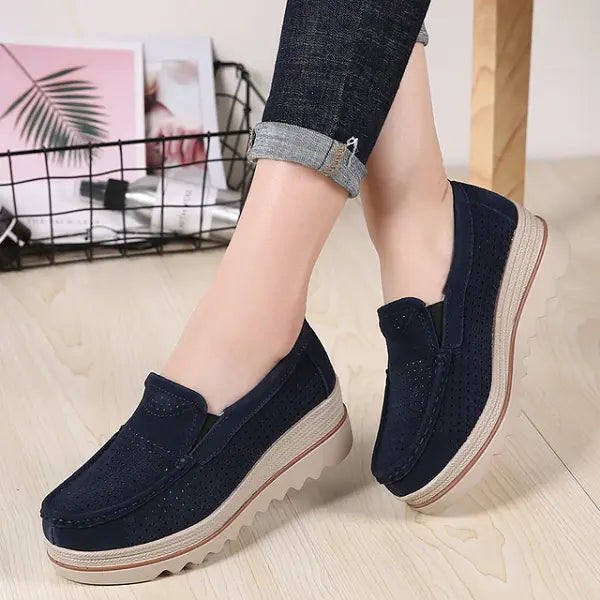 Women's Orthopedic Suede Leather Shoes for Wide Feet