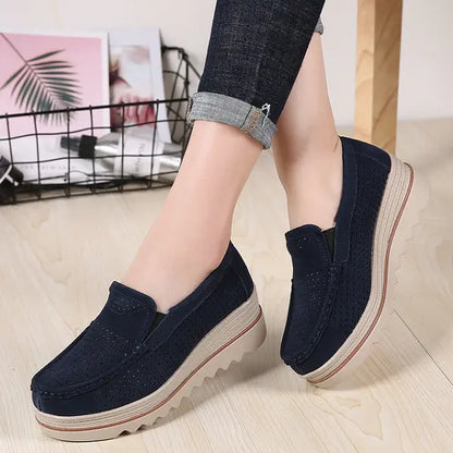 Women's Orthopedic Suede Leather Shoes for Wide Feet